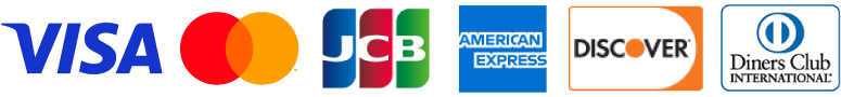 ご利用可能なクレジットカード：VISA、Mastercard、JCB、American Express、Discover、Diners Club International